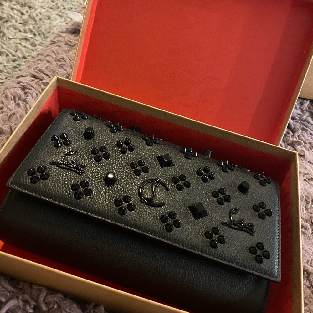 Christian Louboutin Black Studded Clutch